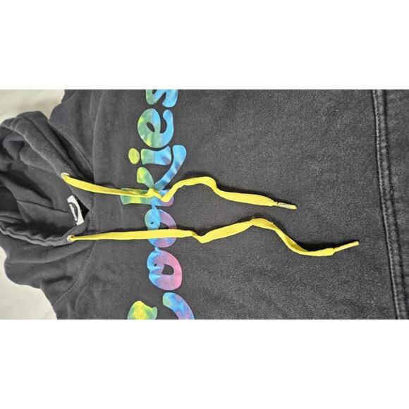 Cookies Black Hoodie with Multicolor Logo and Yellow Drawstrings Unisex Size XL - Picture 5 of 9